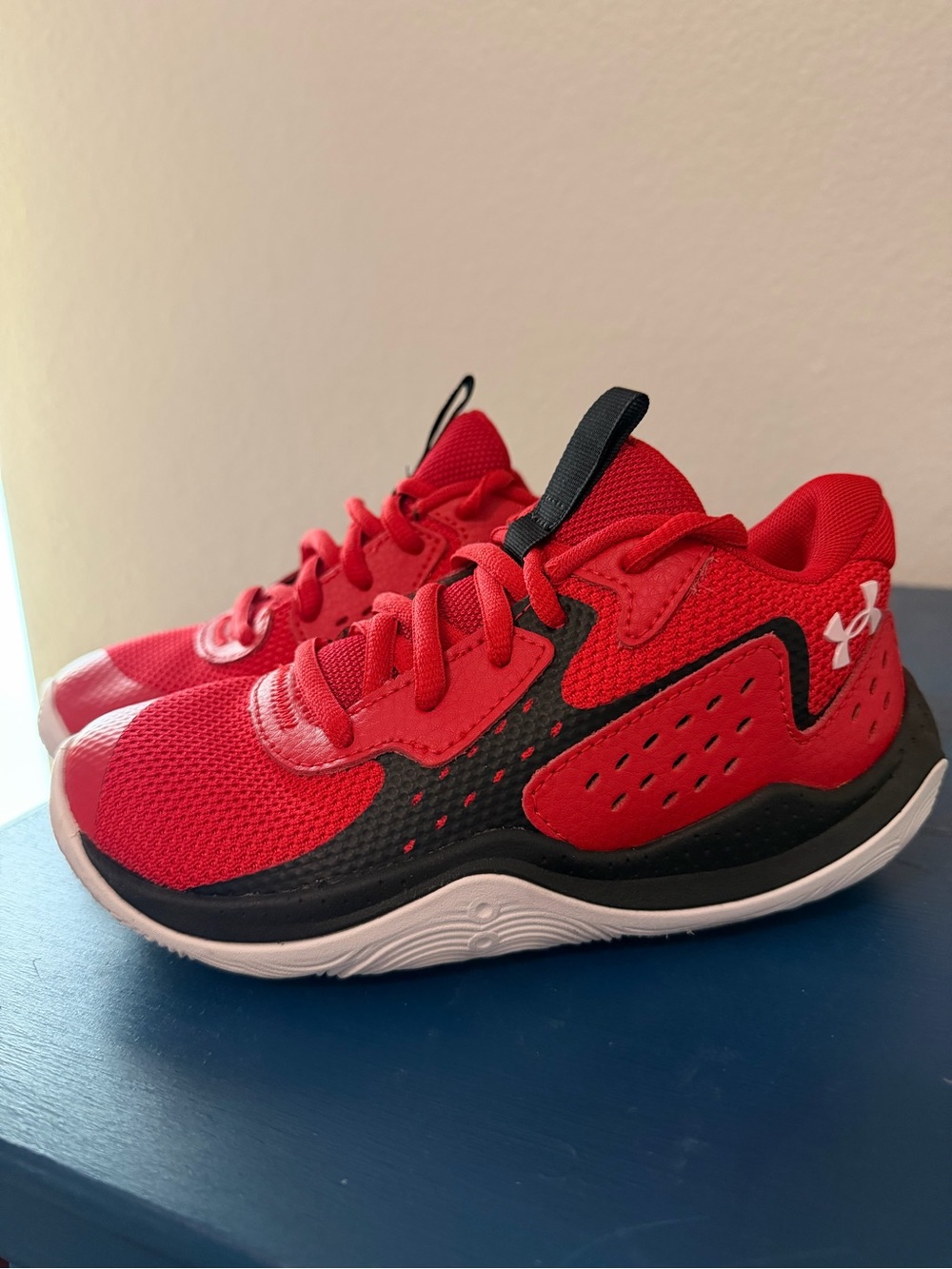 Under Armour Kids Red and Black Performance Sneakers
